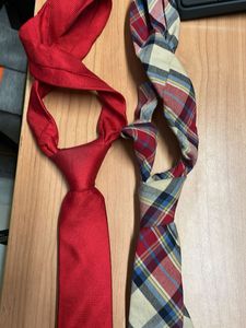 Two Stylish Ties - Red &amp; Plaid