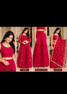 Stunning Red Embellished Kurta Set