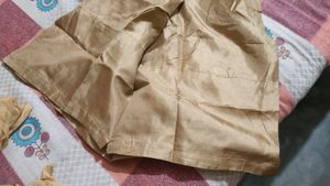Pink And Golden Kurta Set