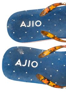 Women's Blue Floral Flip Flops | UK 4 | Lightweigh