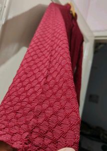 Maroon Textured Kurta
