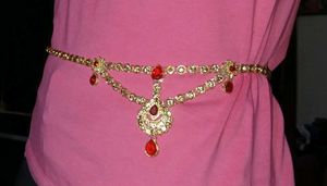 Waist Chain with Red Crystals (kamarbandh)