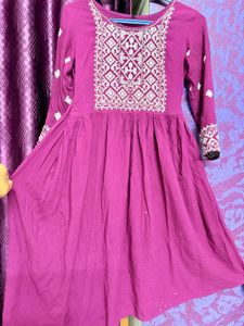 Embroidered Purple Kurta