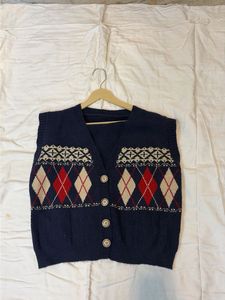 Argyle Knit Vest - Vintage Style