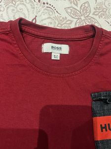 Hugo Boss Red T-Shirt with Pocket Detail