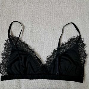 Vintage Gothic Black Lace Velvet Bralette