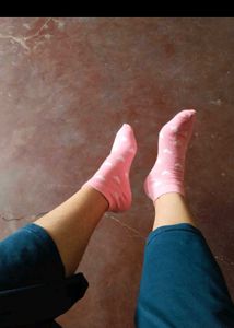 Cute Pink Heart Pattern Socks