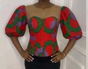 Vibrant Puff Sleeve Corset Top