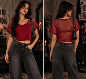 Sheer Mesh Crop Top