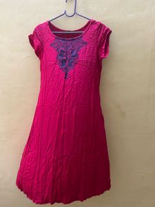 Pink Embroidered Dress