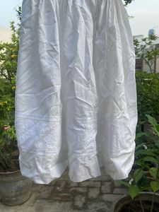 White Puff Sleeve Embroidered Dress