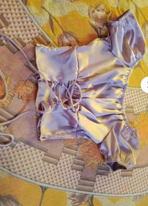 Satin Corset Crop Top (Brand New)