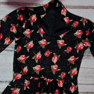 Elegant Floral Print party Dress 34-36-38 tk ko