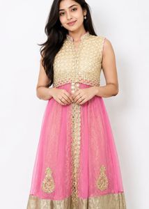 Elegant Pink & Gold Lehenga Choli