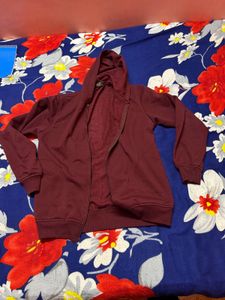 Maroon Zip-Up Hoodie