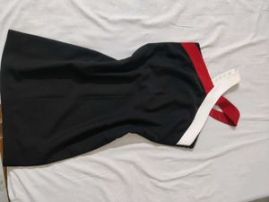 Black Dress with Red & White Accents