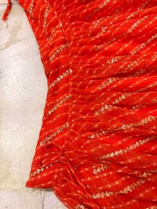 Orange Bandhani Lehenga Choli Set