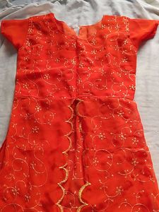 Orange Embroidered Blouse