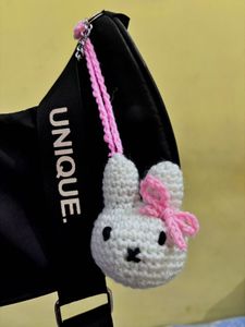 Crocheted Bunny Keychain