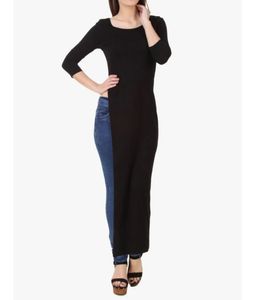 Black Cutout Back Maxi Tunic Top