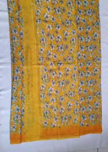 yellow Color Floral Print Saree