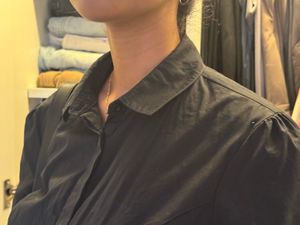 Black Fitted Button-Up Shirt