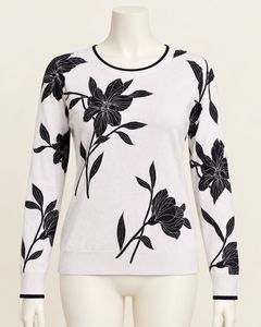 Chic Floral Print Sweater