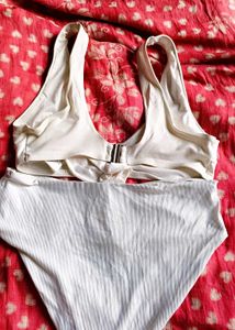 White Bow Front Bikini Set