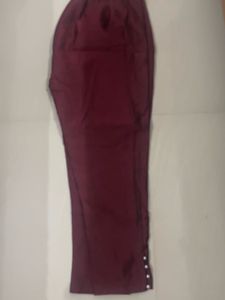 Maroon Ruffled Sleeveless kurta and pant set
