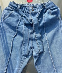 Stylish Belted Denim Pants