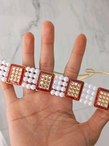 Elegant Pearl &amp; Enamel Choker Set