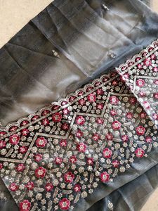 Embroidered Grey blouse piece