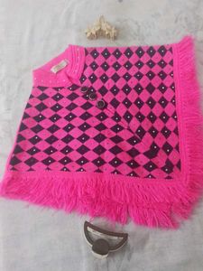 💯SALE Pink Patterned Poncho