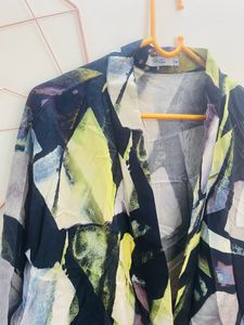 Classy Black And Neon Green Shrug