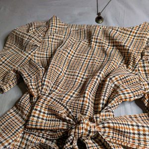 k-drama inspired checked top