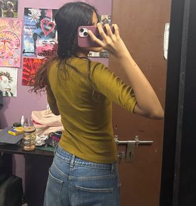 Mustard Yellow V-Neck Tee