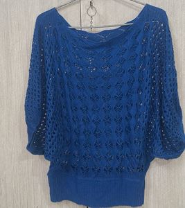 Blue Knit Top