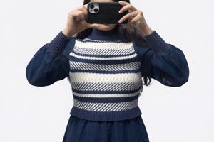 Vintage Style Blue Striped Dress
