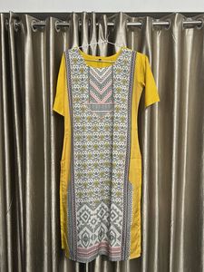 Stylish Yellow Printed Kurta