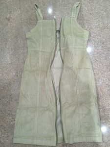 Light Green Corduroy Zip Dress