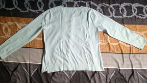 Light Blue Embroidered Cardigan