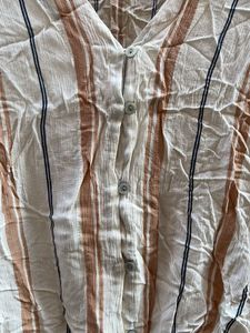 Striped Tie-Front Cropped Top