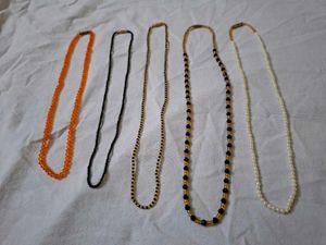 5 handmade Beaded Mangalsutra Style Necklaces
