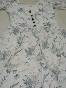 A Full White Long Gown