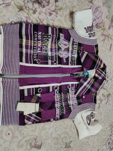 Stylish Purple Checkered Shirt and Jeans Set