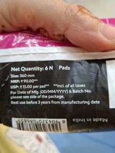 6 sets of evereve sanitary pads
