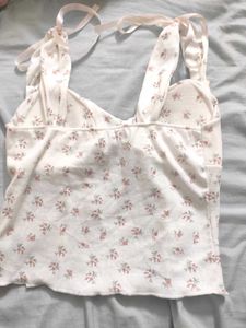 coquette Floral Cami Top with Lace Trim