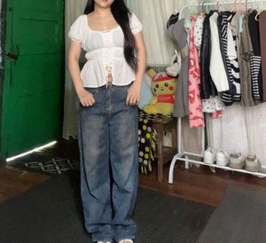 Washed Blue Denim Jeans