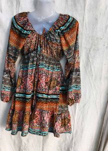 3229.. Bohemian Print Tiered Dress