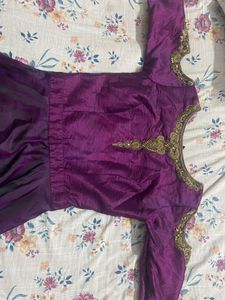 Elegant Purple Embroidered Anarkali Gown